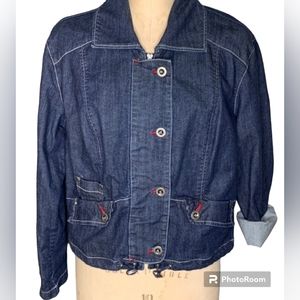 Chico’s Platinum Jean Jacket sz2=12-14